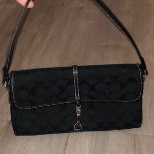 Coach Black Monogram Small Shoulder Bag
